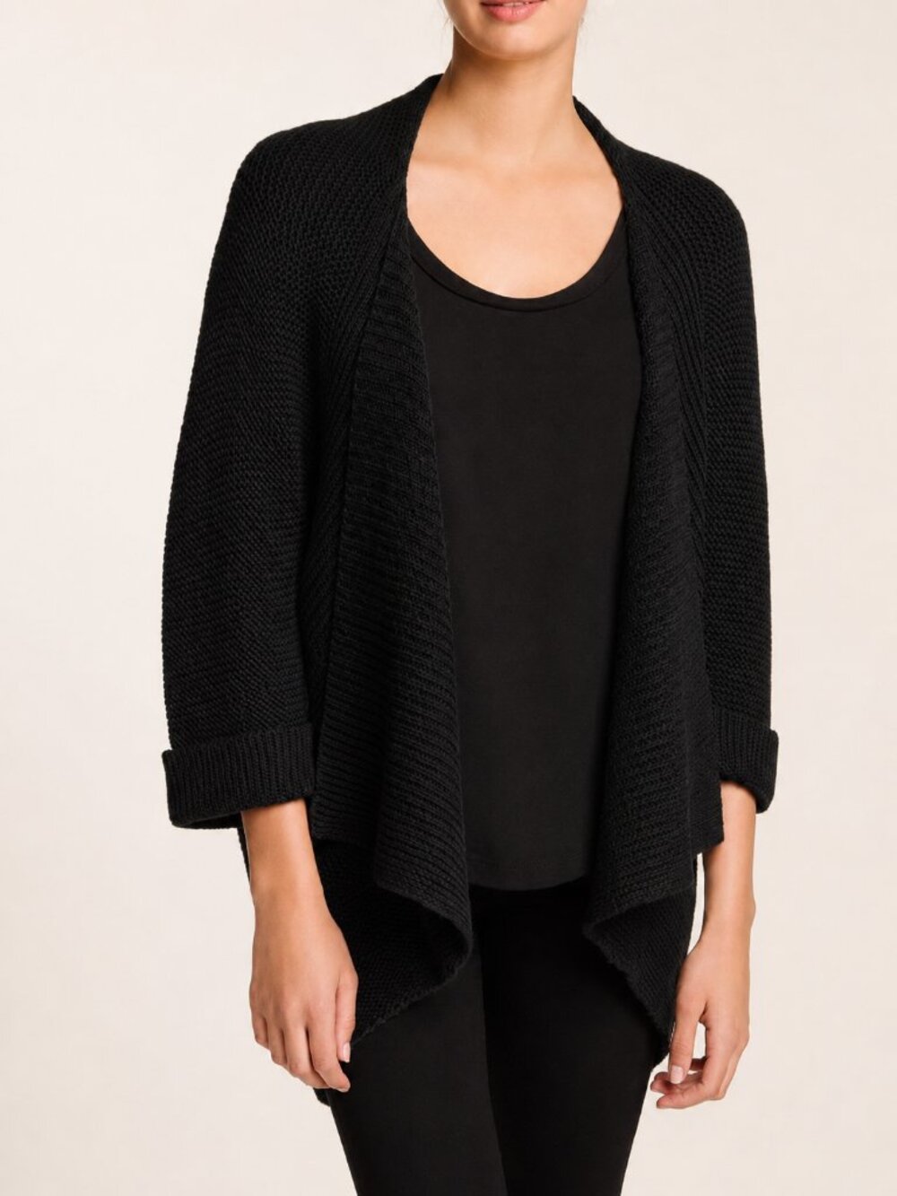 Brochu Walker Alpaca Wool Blend City Cardigan Black One Size Oversized Knit - Picture 1 of 4